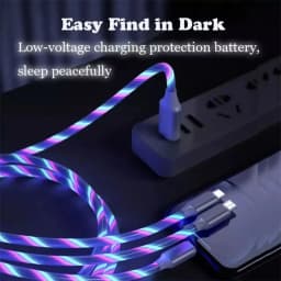 Glowing LED Light USB 3 IN 1 cable Phone Fast Charging Charger Luminous Type C Cable For Xiaomi iPhone Phone Accessories