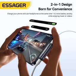Essager 2-in-1 Charging & Audio Adapter USB Type C to 3.5mm Headphone Audio Aux Converter 60W Charging for MacBook iphone Xiaomi