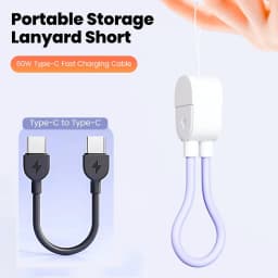 PD 60W 20W Fast Charging Cable Portable Lanyard Type C To Type C or To Lightning Jack For iPhone 17 16 15 14 13 12 11 Pro Max