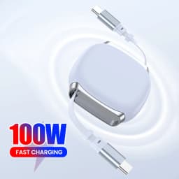 PD100W USB C to USB C Fast Charging Retractable Data Cable For IPhone15 16 Samsung Single Head Telescopic Car Charger Data Wire