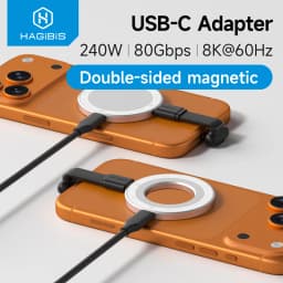 Hagibis Magnetic Adapter Ring for Phone and Tablet Charging Port Type-C Plug Conventer 240W Cable for iPhone 17 Pro iPad Magsafe
