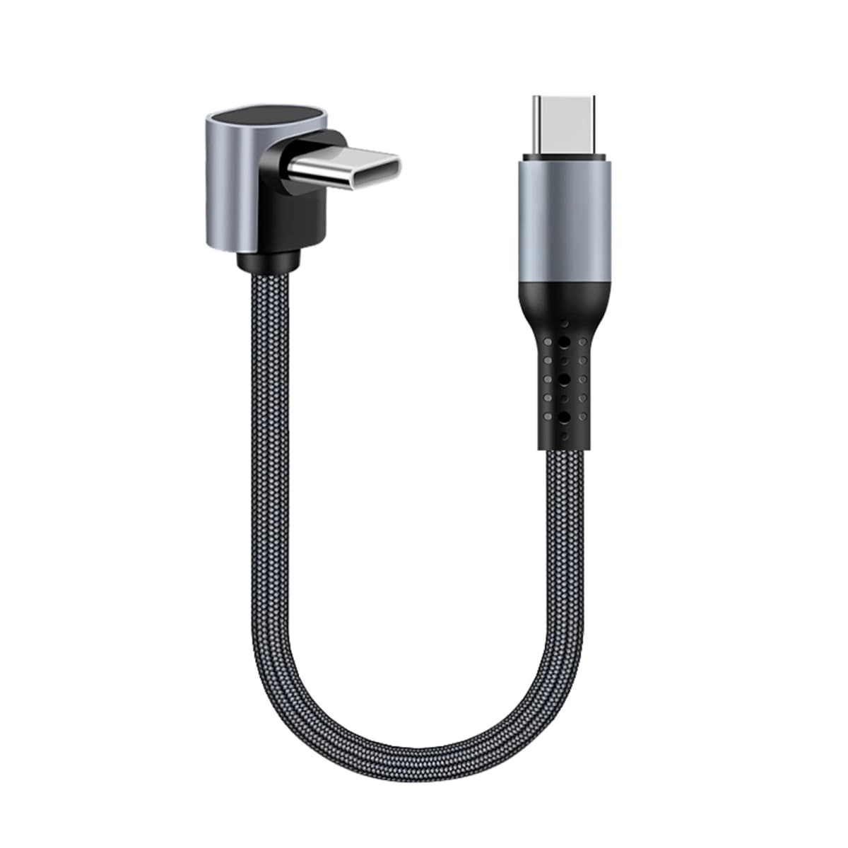 Short USB C to USB C Cable for Power Bank,90 Degree Right Angle Braided Fast Charging Cord for iPhone 17,Samsung Galaxy A17