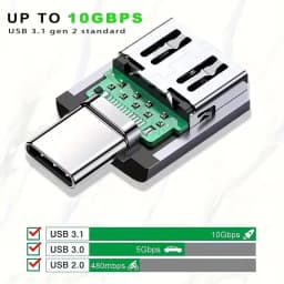 (2Packs Black+Silvery) USB C to USB Adapter, USB C Male to USB 3.0 Female Adapter OTG Converter Compatible with MacBook Pro 2019
