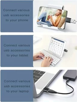 (2Packs Black+Silvery) USB C to USB Adapter, USB C Male to USB 3.0 Female Adapter OTG Converter Compatible with MacBook Pro 2019