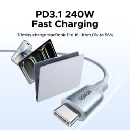 UGREEN USB-IF Certified Type-C Cable PD3.1 240W Soft USB-C Fast Charging for Laptop MacBook iPhone 17 Samsung S25 Type-C Cord