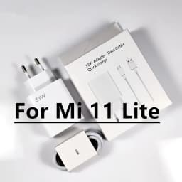 33w Charger For Xiaomi eu Turbo Charge type C cable For Xiaomi redmi note 9 pro POCO X3 nfc Mi 10 9 note 10 10X LITE