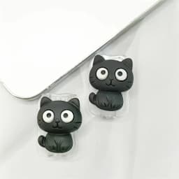 2pcs Novelty Cat-themed Cable Protectors Adorable Design Durable Plastic Connector Cover for iPhone / Type-C Charging Interface