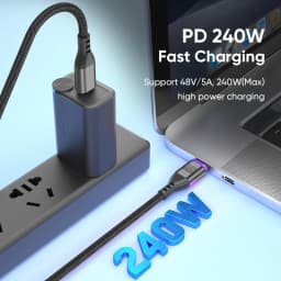 AUFU PD240W Magnetic Type C Cable For Macbook PC 5A Super Fast Charging Magnet USB-C Charger Data Cord For iPhone Samsung Xiaomi