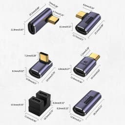 USB C Right Angle U-Shape Straight Angle Adapter Type C to Type C 40Gbps Fast Data Adapter Converter Charging Adapters