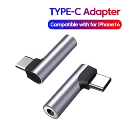 Elbow Type C to 3.5mm Jack Audio Adapter Headphone Adapter Supports Voice Calls USB C Adapter For Iphone 17 16 15 Samsung Huawei