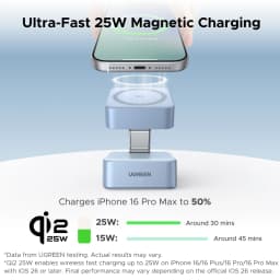 UGREEN Qi2 25W 15W Magnetic 2-in-1 Wireless Charger Stand Fast Charging Stand Magsafe Charger For iPhone 16 17 Series