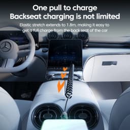 120W Car Retractable Cable Digital Display Spring USB A Type C To Type C Cable For Samsung iPhone 16 Fast Charging Charger Cable