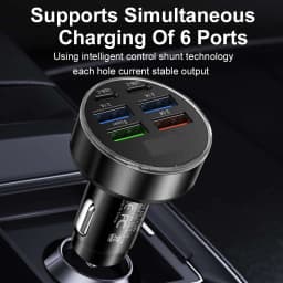 100W 6/8 Ports Car Charger Fast Charging PD QC3.0 USB C Car Phone Charger Type C Adapter in Car For iPhone Samsung Huawei Xiaomi