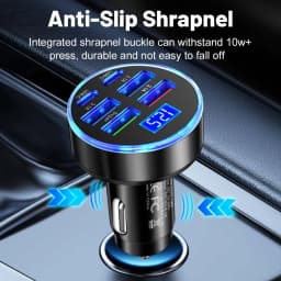100W 6/8 Ports Car Charger Fast Charging PD QC3.0 USB C Car Phone Charger Type C Adapter in Car For iPhone Samsung Huawei Xiaomi