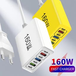 160W USB Fast Charger PD QC3.0 Type C Charge Adapter For iPhone 16 15 Xiaomi Samsung S23 Huawei USBC Mobile Phone Travel Charger