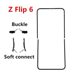Bracket LCD Frame Bezel Screen Stand With Buckle Middle Soft Pad For Samsung Galaxy Z Flip 3 4 5 6 F731 F721 F711 F741