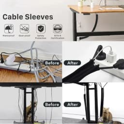 Universal Cable Management Sleeve Cord Organizer with Zipper Flexible Cable Sleeve Wrap Cover Wire Winder for Home Office