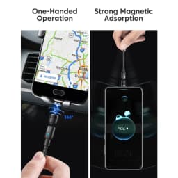 AUFU 540 Rotate Magnetic Type C Cable 3 in 1 Fast Charging Cable For iPhone Xiaomi Samsung Huawei Micro USB Magnet Charge Wire