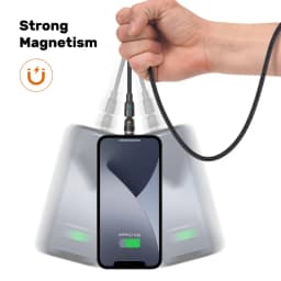 AUFU 540 Rotate Magnetic Type C Cable 3 in 1 Fast Charging Cable For iPhone Xiaomi Samsung Huawei Micro USB Magnet Charge Wire