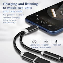 PD 60W 2 in 1 Audio Adapter Type C to 3.5mm Headphone Jack Adapter Fast Charger For iPhone 16 Pro Max Samsung S25 Huawei ipad