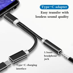 PD 60W 2 in 1 Audio Adapter Type C to 3.5mm Headphone Jack Adapter Fast Charger For iPhone 16 Pro Max Samsung S25 Huawei ipad