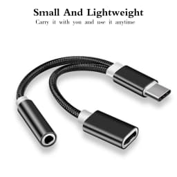 PD 60W 2 in 1 Audio Adapter Type C to 3.5mm Headphone Jack Adapter Fast Charger For iPhone 16 Pro Max Samsung S25 Huawei ipad