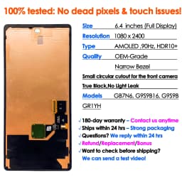 OEM 90Hz AMOLED For Google Pixel 6 Screen Replacement LCD Phone Mobile Display Touch Digitizer Assembly Repair Kit Wholesale