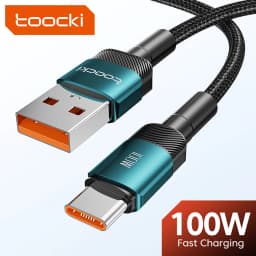 Toocki USB Type C Cable 100W Fast Charging Type C Charger Cord For Huawei Honor Xiaomi Realme Oppo Samsung USB C Data Cable Wire