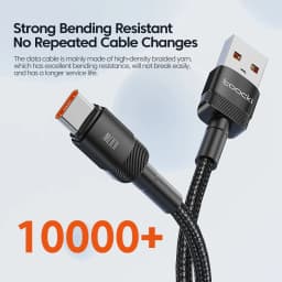 Toocki USB Type C Cable 100W Fast Charging Type C Charger Cord For Huawei Honor Xiaomi Realme Oppo Samsung USB C Data Cable Wire