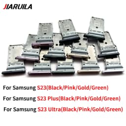 Dual Card Micro Nano SIM Card Holder Tray chip slot Holder Adapter Socket Parts For Samsung S23 / S23 Plus / S23 Ultra