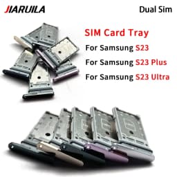 Dual Card Micro Nano SIM Card Holder Tray chip slot Holder Adapter Socket Parts For Samsung S23 / S23 Plus / S23 Ultra