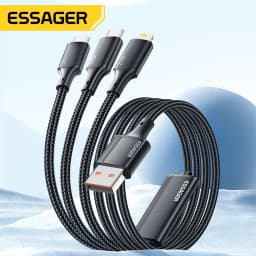 Essager 100W Cable USB C to Type C to Lighting PD Fast Charger Data 3 in 1 Quick Charging Cord For Macbook iPhone Samsung Xiaomi