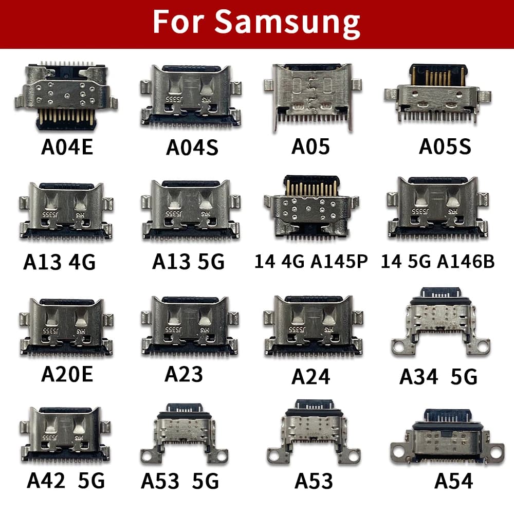 100 Pcs USB Charging Port Dock For Samsung A04E A04S A05 A05S A13 4G A13 5G A14 A145P A146B A20E A23 A24 A34 A42 A54 A53 5G