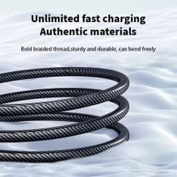 NNBILI 6A USB A to Type C Super Fast Charge Cable 120W Nylon Data Cord for Huawei POCO Samsung With Led Digital Display Cable