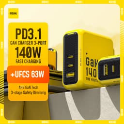 AOHI Youth 140W GaN Charger PD3.1 3-Port Type C Quick Charge For Macbook Pro Laptop USB Fast Charger For iPhone Tablet