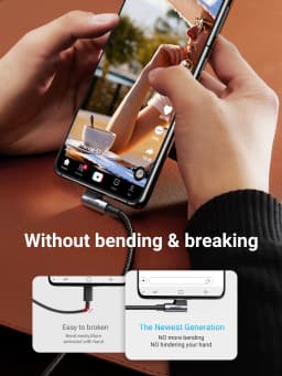 Ugreen USB C Cable for Samsung S9 S10 Plus Quick Charge 3.0 Right Angled USB Type C Fast Charger Data Cable for Game USB-C Wire