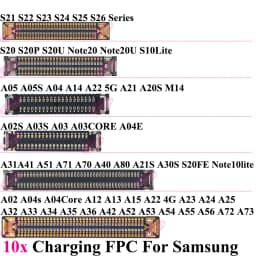 10pcs Charging Connector FPC For Samsung S25 S24 S23 S26 A15 A12 A72 A73 A05S A51 A71 A54 Motherboard FPC Connector 78Pin
