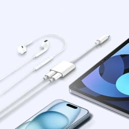 2 in 1 USB C to 3.5mm Audio Adapter Charging Splitter, Type C Aux Headphone Jack Dongle for iPhone 16 15 Pro Max Samsung S22 S21
