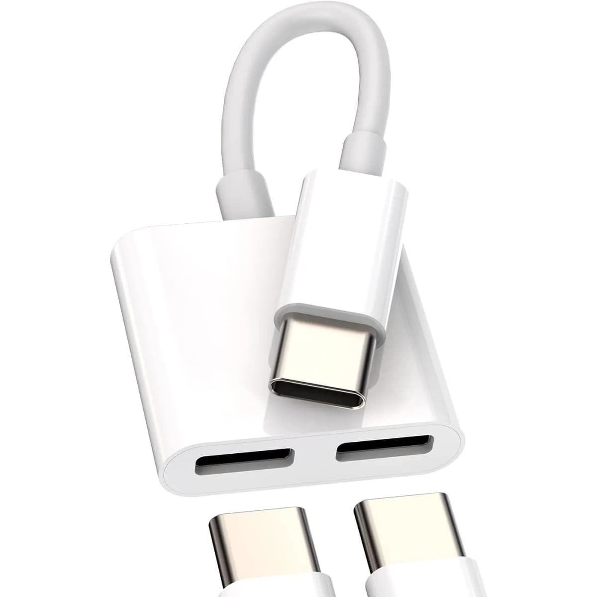2 in 1 USB C to 3.5mm Audio Adapter Charging Splitter, Type C Aux Headphone Jack Dongle for iPhone 16 15 Pro Max Samsung S22 S21
