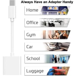 2 in 1 USB C to 3.5mm Audio Adapter Charging Splitter, Type C Aux Headphone Jack Dongle for iPhone 16 15 Pro Max Samsung S22 S21