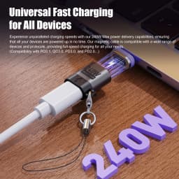 PD 240W Fast Charging Magnetic USB C Adapter Extender 480Mbps Data Transfer Type C Adapter For Samsung Iphone 17 Type C Devices