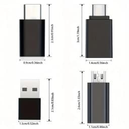 Set of 8 USB 3.0 to USB-C Adapters – Type C Male/Female OTG Converter for Laptops, Vehicles, Phones, And Pcs (Comes with Micro