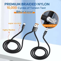 NNBILI 5A 2 in 1 Fast Charging Cable Y Splitter USB to Type C Micro USB Data Cord for Samsung Huawei Xiaomi Redmi Phones