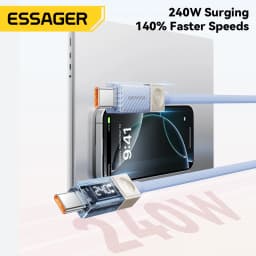 Essager 240W USB C Cable for iPhone 17 16 15 Plus Pro Max Macbook iPad Supercharge Fast Charger Type C Cable for xiaomi Samsung