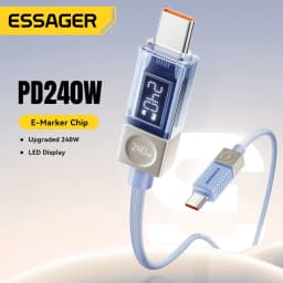 Essager 240W USB C Cable for iPhone 17 16 15 Plus Pro Max Macbook iPad Supercharge Fast Charger Type C Cable for xiaomi Samsung