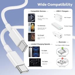 For Apple Original PD 60W Fast Charging Charger Cable For iPhone 17 16 15 14 13 12 11 Pro Max USB Type C Lightnings Charge Cable