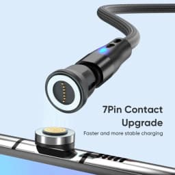 7Pin 3A USB-A Type C Magnetic Plug Tips Fast Charging Cable Adapter For Samsung Magnet Charger 360° Degree Rotation Connector