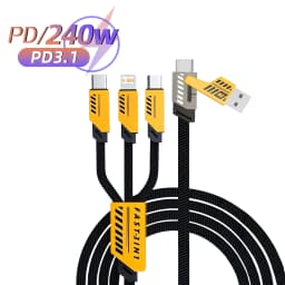 3 In 2 240W Fast Charging Cord For Micro USB Type C Charger Cable 1.2m Multi Usb Port Multiple Usb Charg Cord For iPhone Huawei
