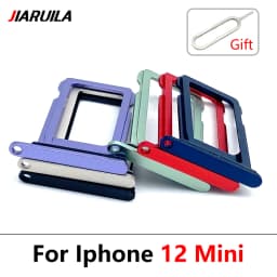 NEW Dual Card For iPhone 12 Pro Max 12 mini SIM Card chip slot drawer Card Tray Holder Adapter With Pin For 12 Pro