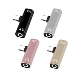 2 IN1 Type C To 3.5mm Jack Earphone Charging Cable Audio Converter OTG Adapter for Xiaomi Huawei Tablet